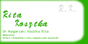 rita kosztka business card